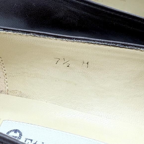 Vintage Etienne Aigner Loafers 7.5M Black Leather Horsebit Spain "Zoey" Preppy - Picture 14 of 14